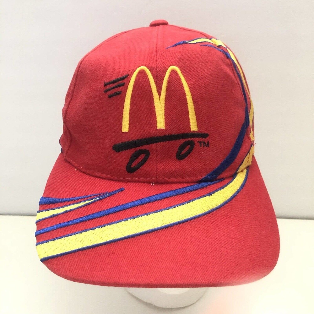 Vtg #94 Bill Elliott McDonalds Embroidered Nascar Red Adjustable 1998 Cap Hat